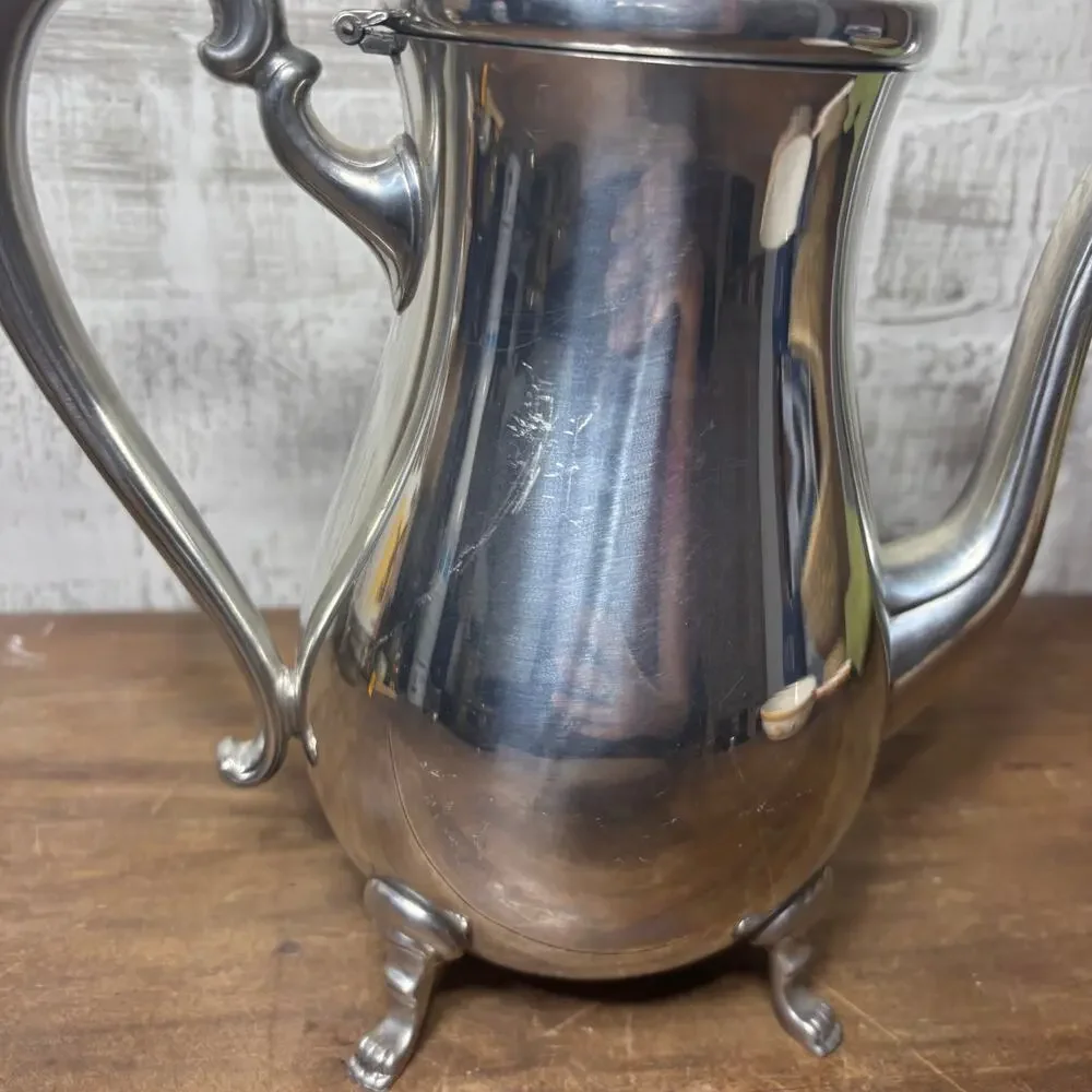 Vintage Silver Plated Footed Coffee or Tea Pot
